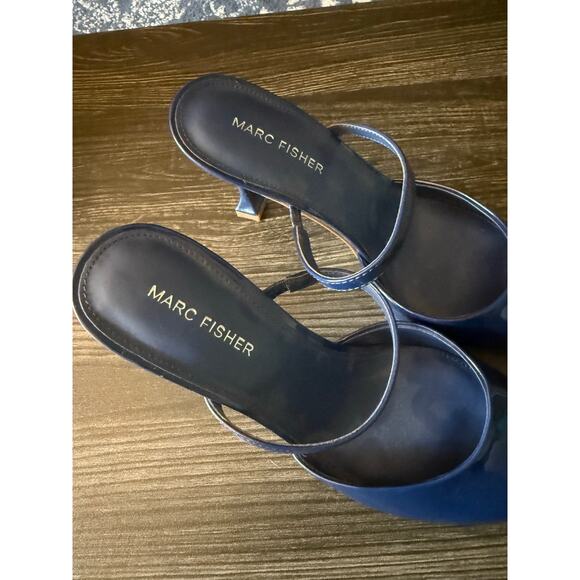 Marc Fisher Hadais Navy Blue Heeled Mule Sz. 8 - Picture 5 of 8